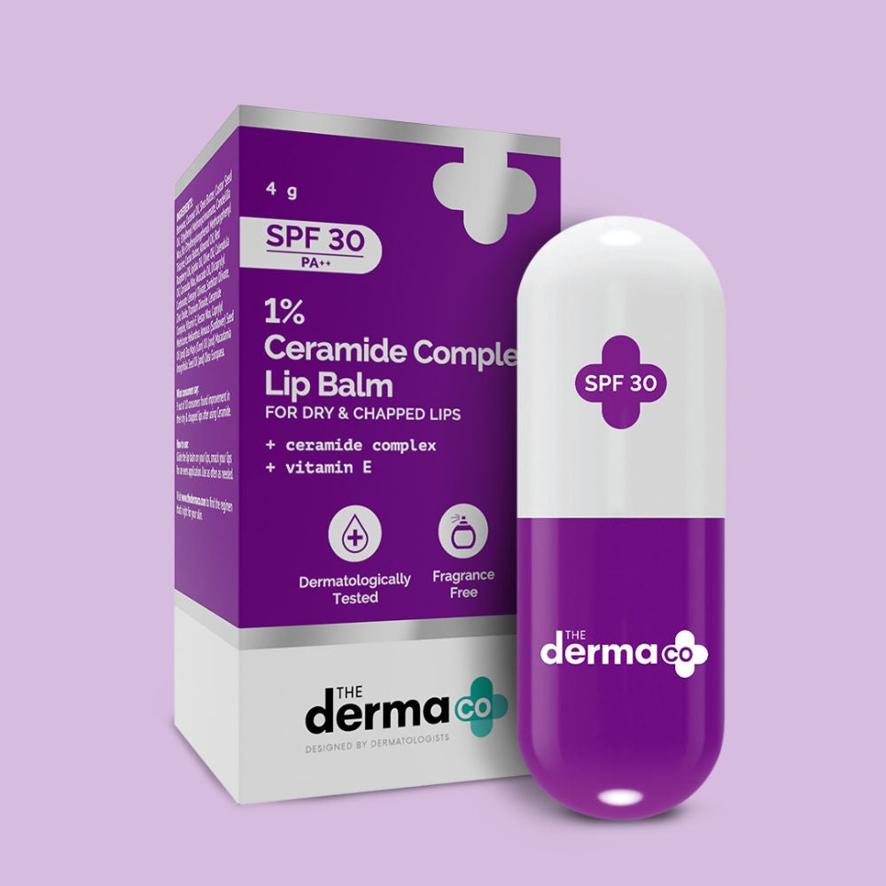 The Derma Co SPF 30 Ceramides Lip Balm (4g) - Vitamin E, Avocado Oil, Dry & Chapped Lips