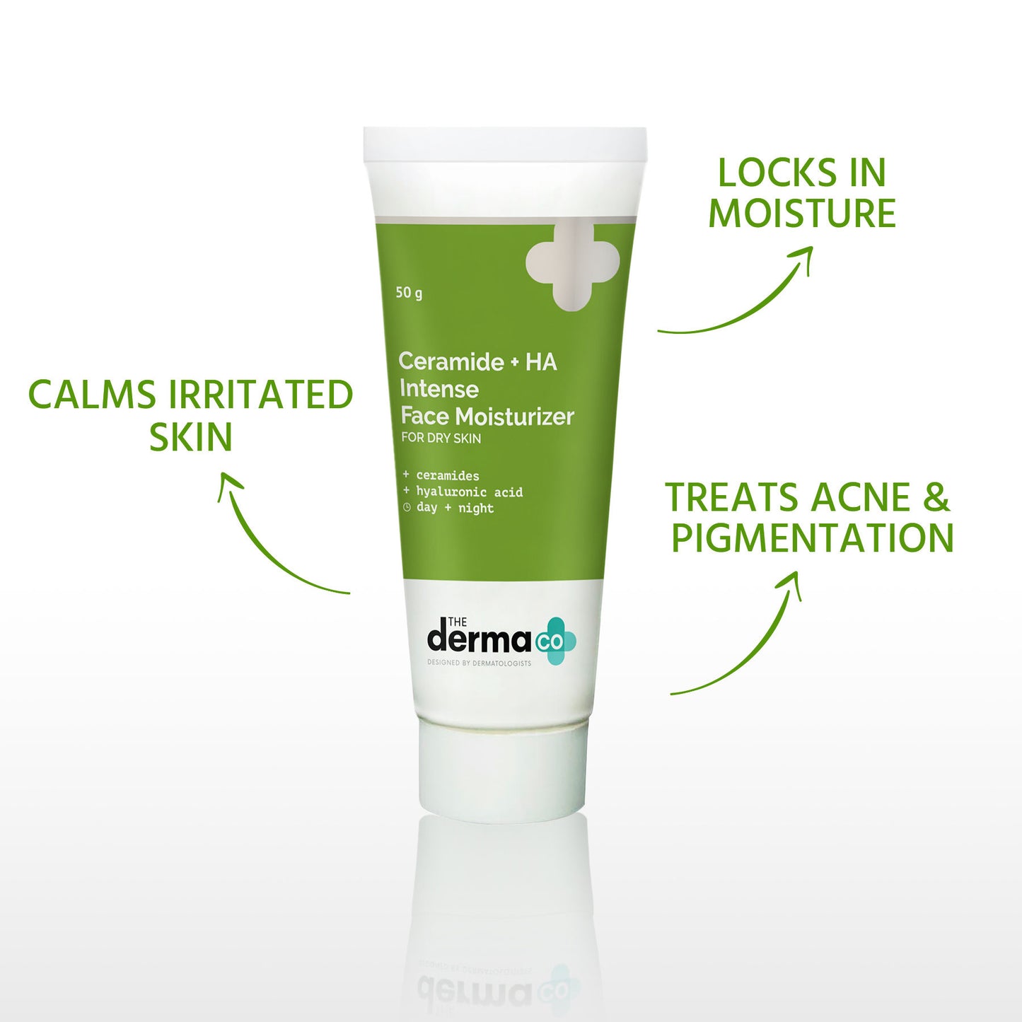 The Derma Co Ceramide + HA Intense Daily Face Moisturizer (50g) - Dry Skin & Barrier Repair