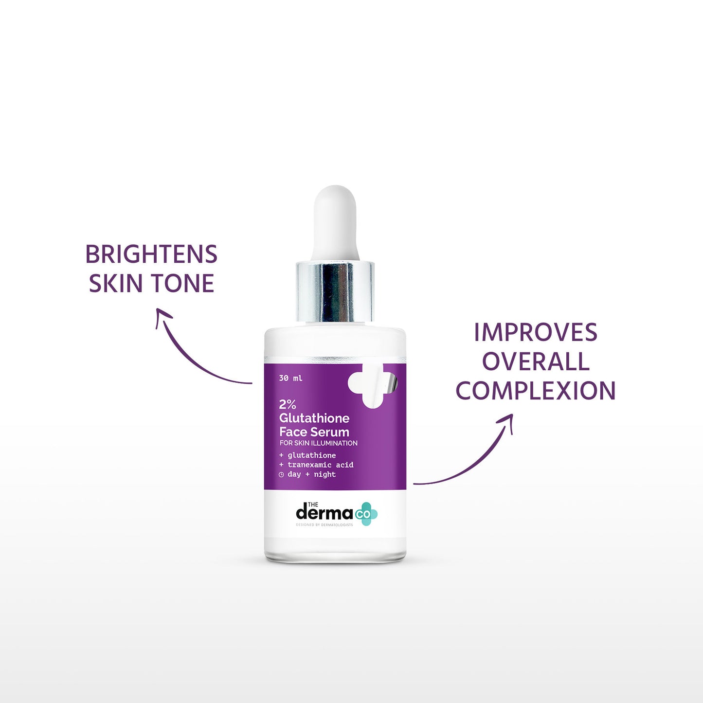 The Derma Co 2% Glutathione Face Serum (30ml) - Tranexamic Acid, Skin Illumination & Dark Spot Reduction