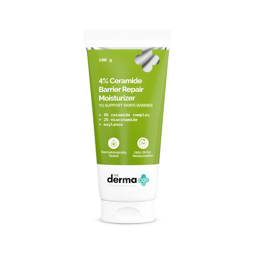 The Derma Co 4% Ceramide Barrier Repair Moisturizer (100g) - Dry, Damaged & Sensitive Skin