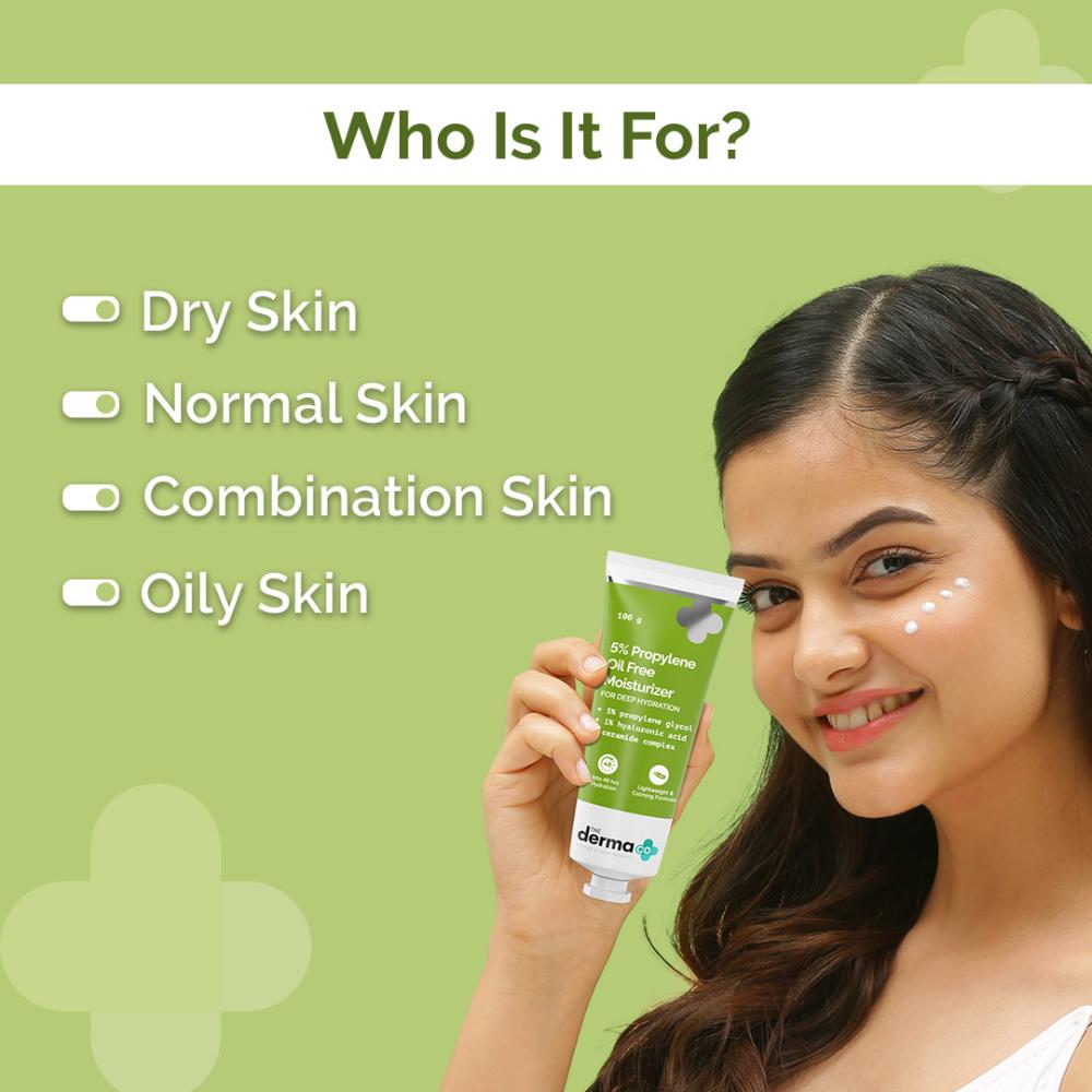 The Derma Co 5% Propylene Oil-Free Moisturizer (100g) - Lightweight Hydration for All Skin Types