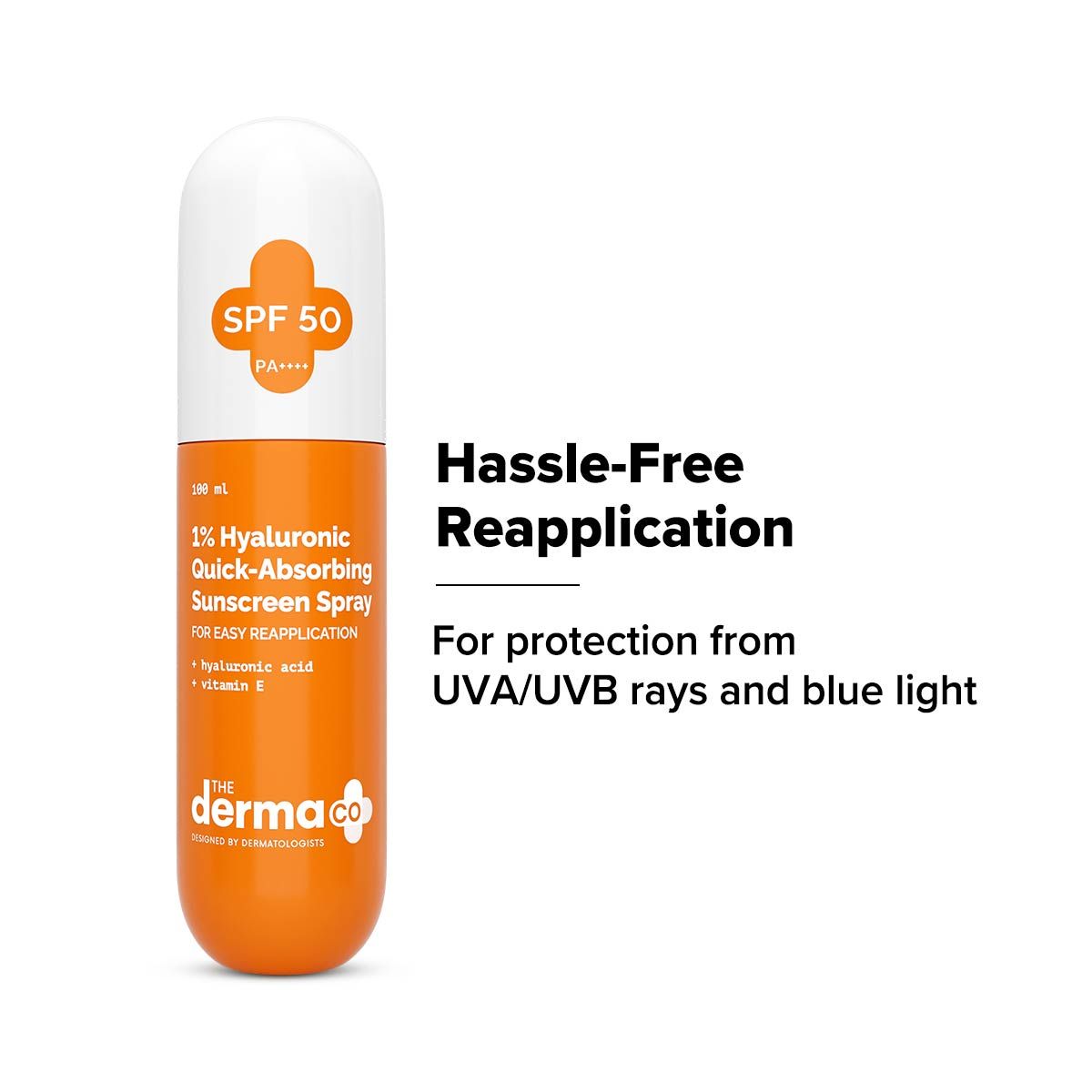 The Derma Co 1% Hyaluronic Quick-Absorbing Sunscreen Spray (100ml) - Hydrating & Invisible