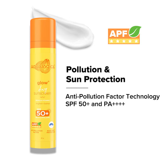 Aqualogica Glow+ Dewy Lightweight Sunscreen Gel SPF 50+ PA++++ with Papaya & Vitamin C (50g)