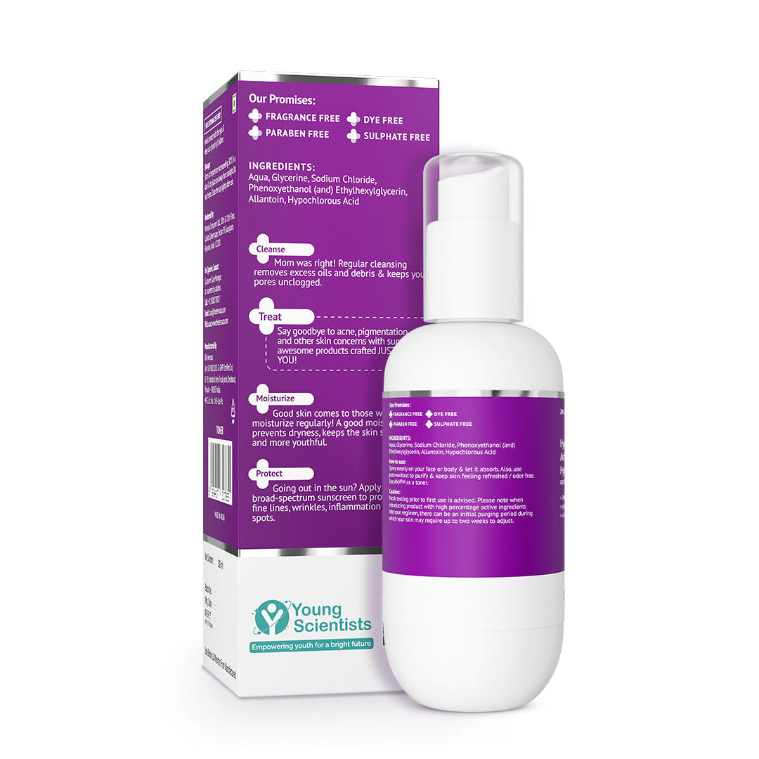 The Derma Co Hypochlorous Anti-Acne Hydrating Spray (200ml) - Calms Breakouts & Redness