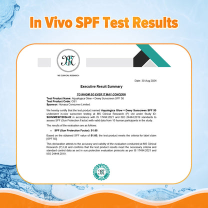 Aqualogica Glow+ Dewy Lightweight Sunscreen Gel SPF 50+ PA++++ - Papaya & Vitamin C (125g)