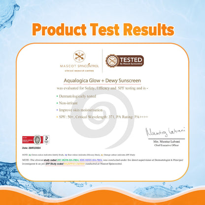 Aqualogica Glow+ Dewy Lightweight Sunscreen Gel SPF 50+ PA++++ - Papaya & Vitamin C (125g)