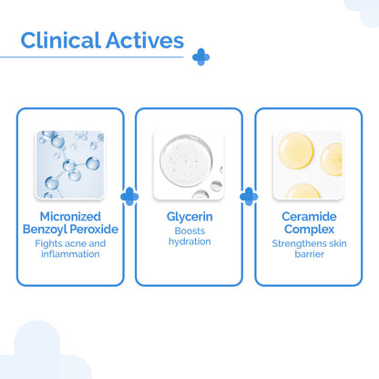The Derma Co 2.5% Benzoyl Peroxide Gel Face Wash for Oily & Acne-Prone Skin (100ml)