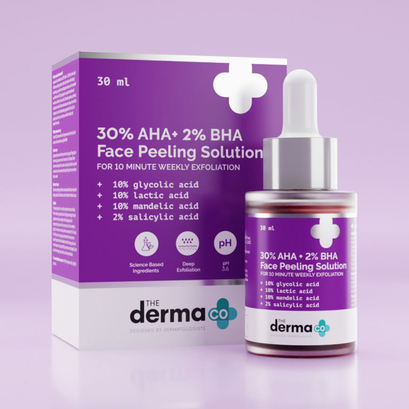The Derma Co 30% AHA + 2% BHA Peeling Solution (30ml) - Exfoliate & Renew Skin