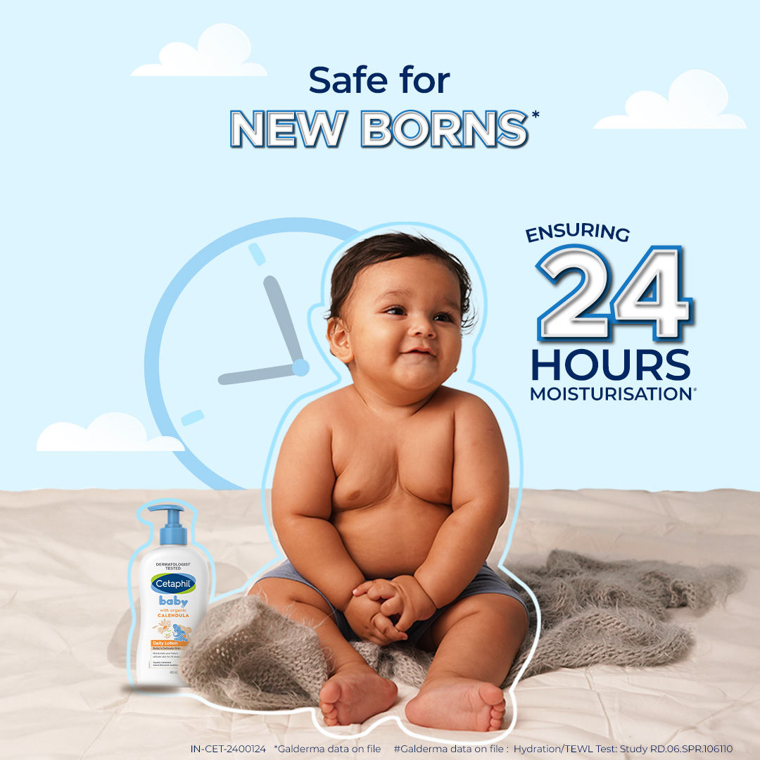 Cetaphil Baby Daily Lotion with Organic Calendula for Face & Body (400ml)