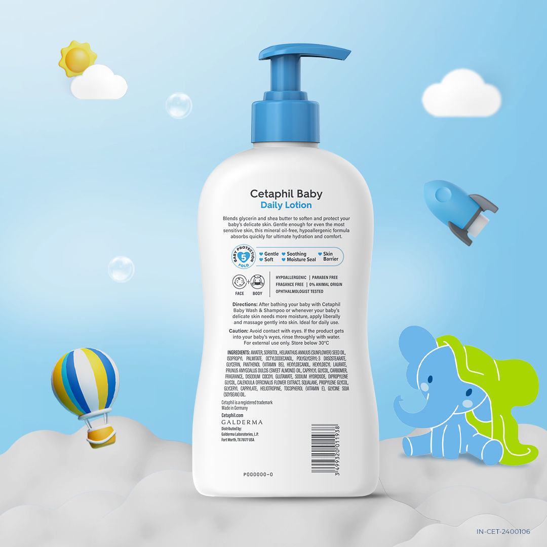Cetaphil Baby Daily Lotion with Shea Butter, Vitamin E & Pro-Vitamin B5 (400ml)