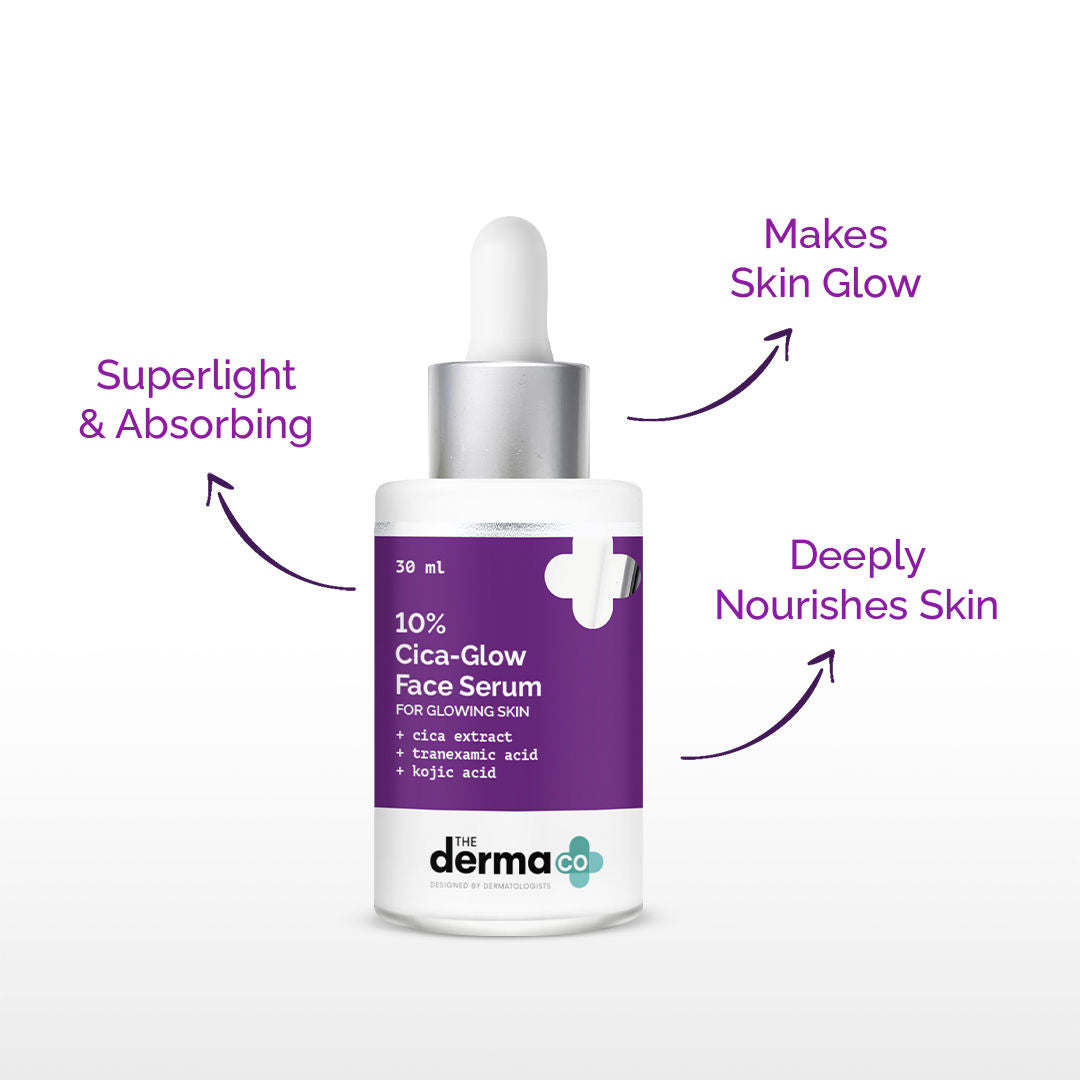 The Derma Co 10% Cica-glow Face Serum (30ml) - Tranexamic Acid, Kojic Acid & Glowing Skin