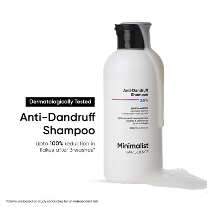 Minimalist Anti-Dandruff Shampoo - 3.5% Salicylic Acid for Flaky & Itchy Scalp (200ml)