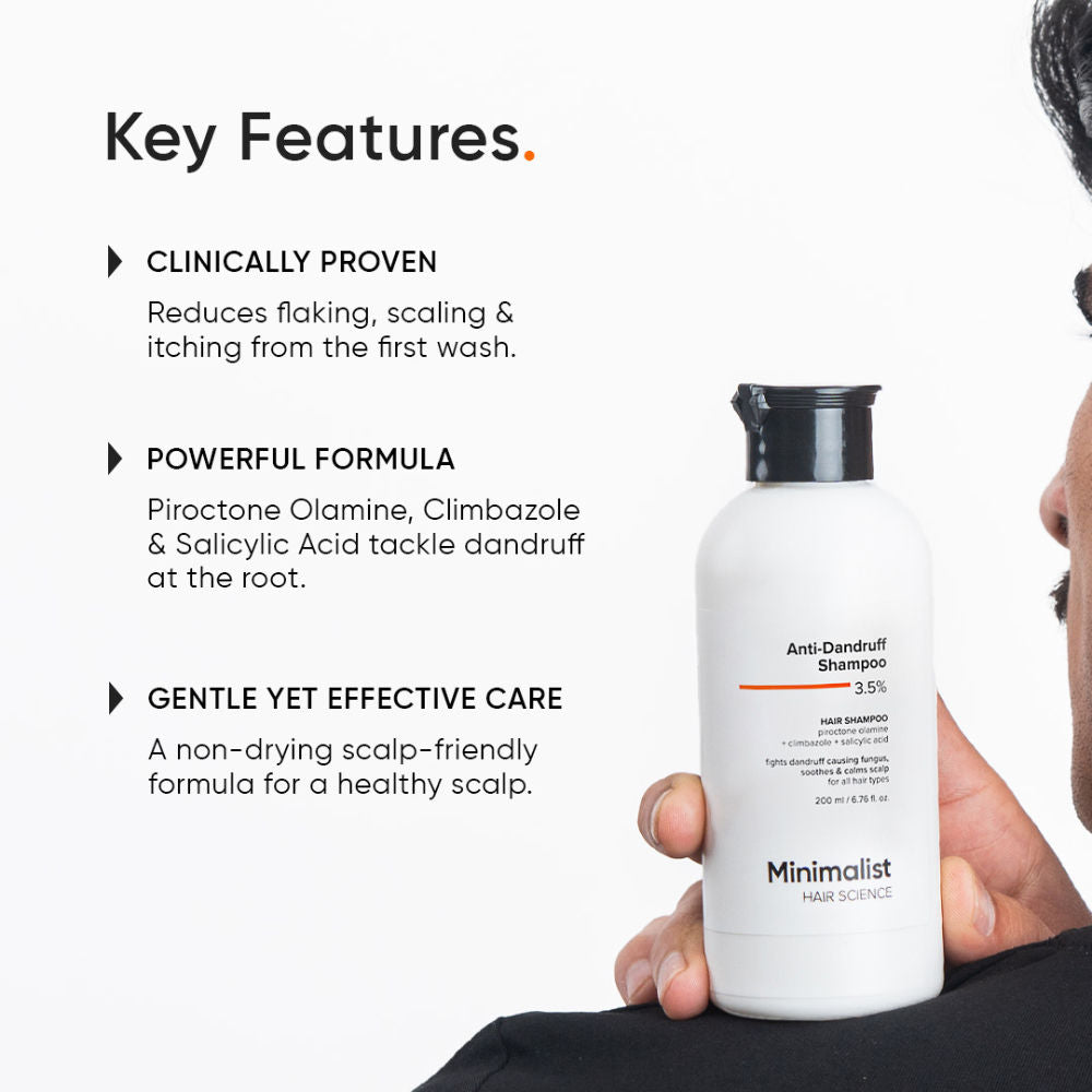 Minimalist Anti-Dandruff Shampoo - 3.5% Salicylic Acid for Flaky & Itchy Scalp (200ml)