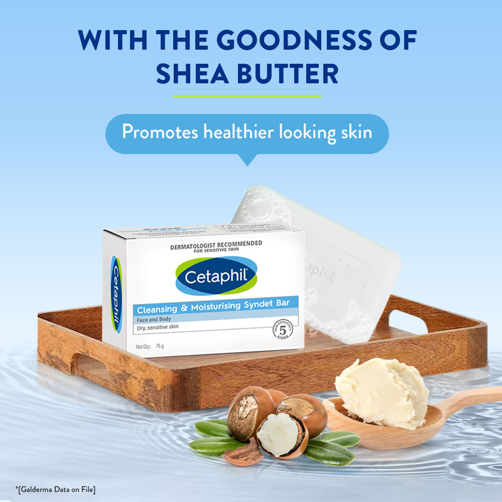 Cetaphil Cleansing & Moisturising Syndet Bar with Shea Butter (75g)