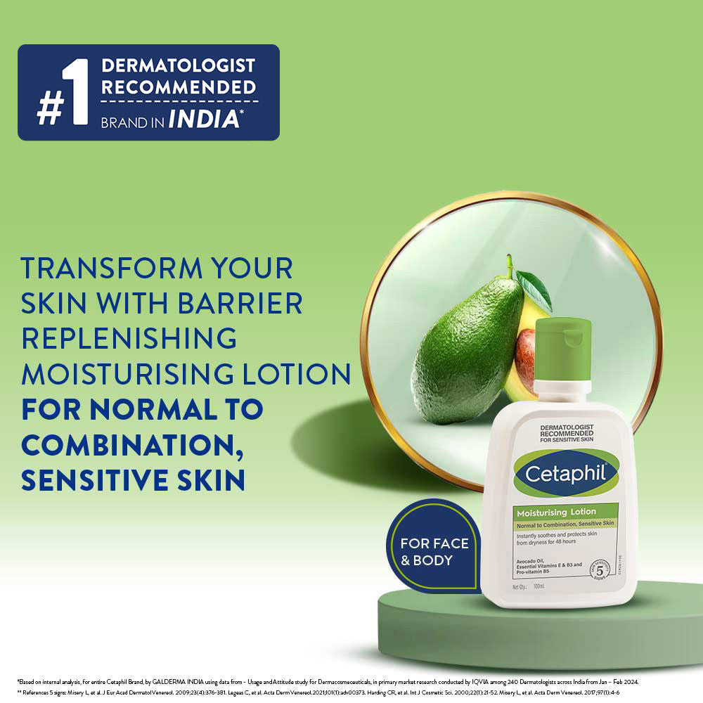 Cetaphil Moisturising Lotion Dry to Normal Sensitive Skin (100ml)