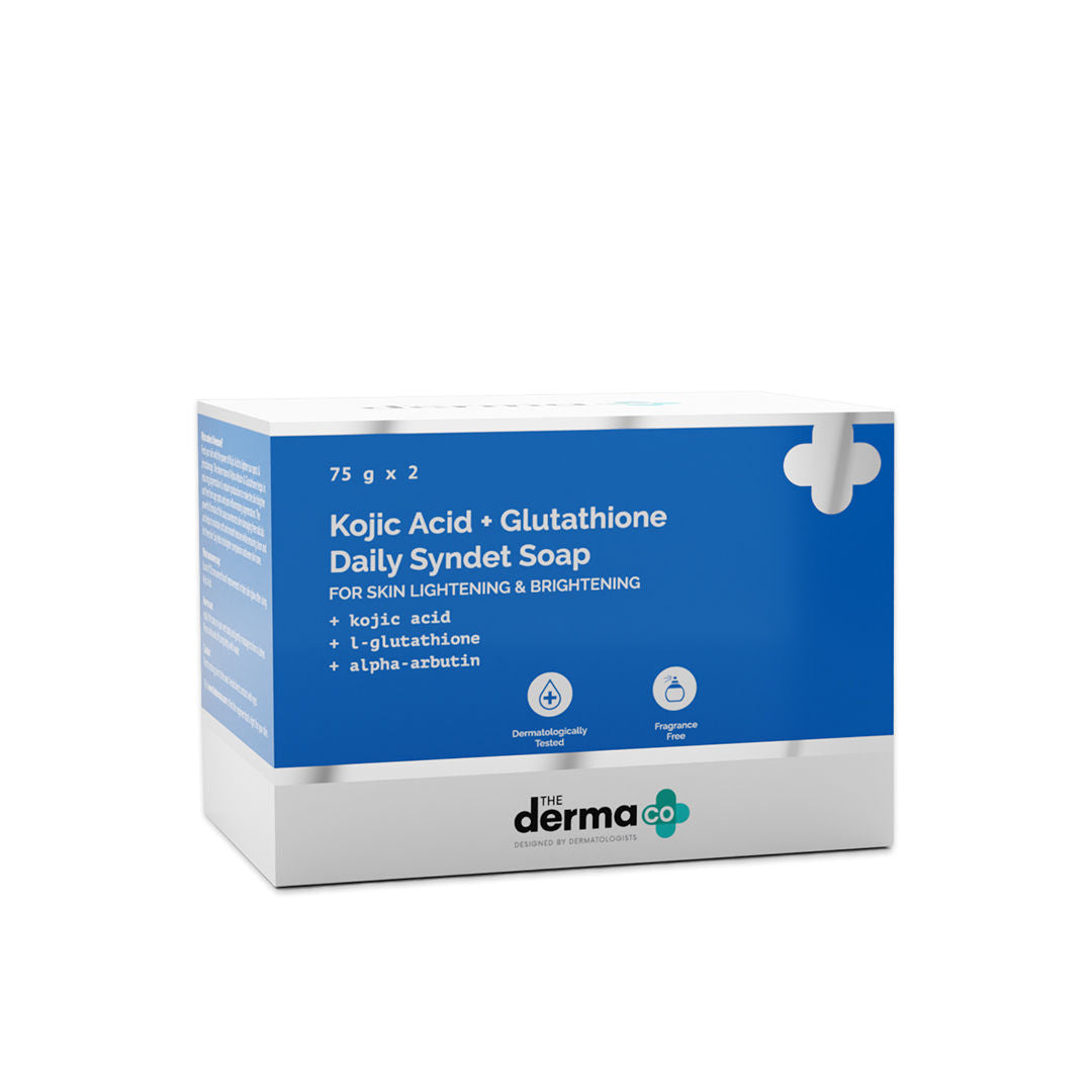 The Derma Co Kojic Acid Syndet Soap with Glutathione for Pigmentation (Pack of 2) (150g)
