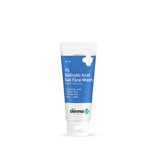 The Derma Co 1% Salicylic Acid Face Wash (30ml) - Active Acne, Oil Control & Pore Cleansing