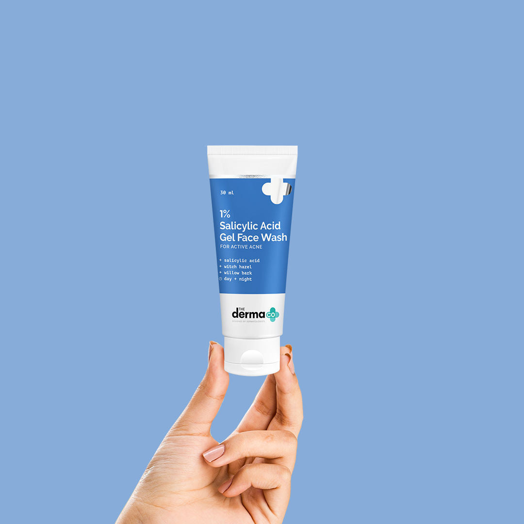 The Derma Co 1% Salicylic Acid Face Wash (30ml) - Active Acne, Oil Control & Pore Cleansing