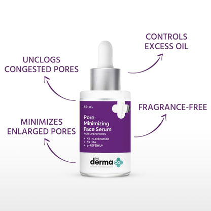 The Derma Co Pore Minimizing Face Serum with 4% Niacinamide, 5% PHA, and p-REFINYL (30ml)