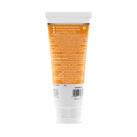The Derma Co Ultra Light Zinc Mineral Sunscreen SPF 50 PA+++ (50g) - Sensitive Skin & Broad Spectrum