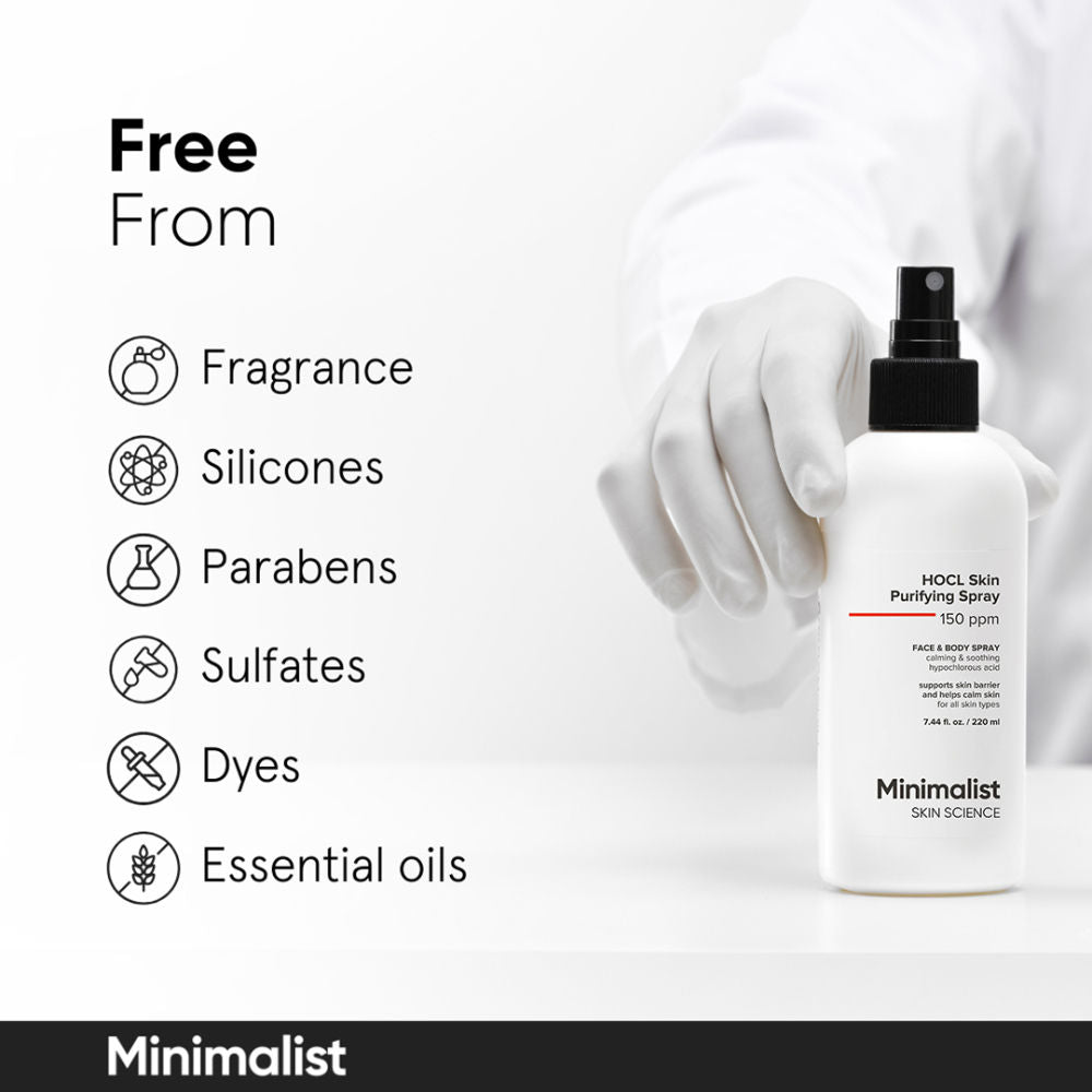Minimalist HOCL Skin Purifying Spray - Face & Body 150ppm (220ml)