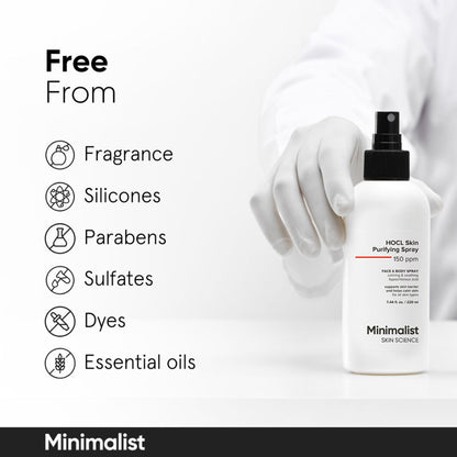 Minimalist HOCL Skin Purifying Spray - Face & Body 150ppm (220ml)