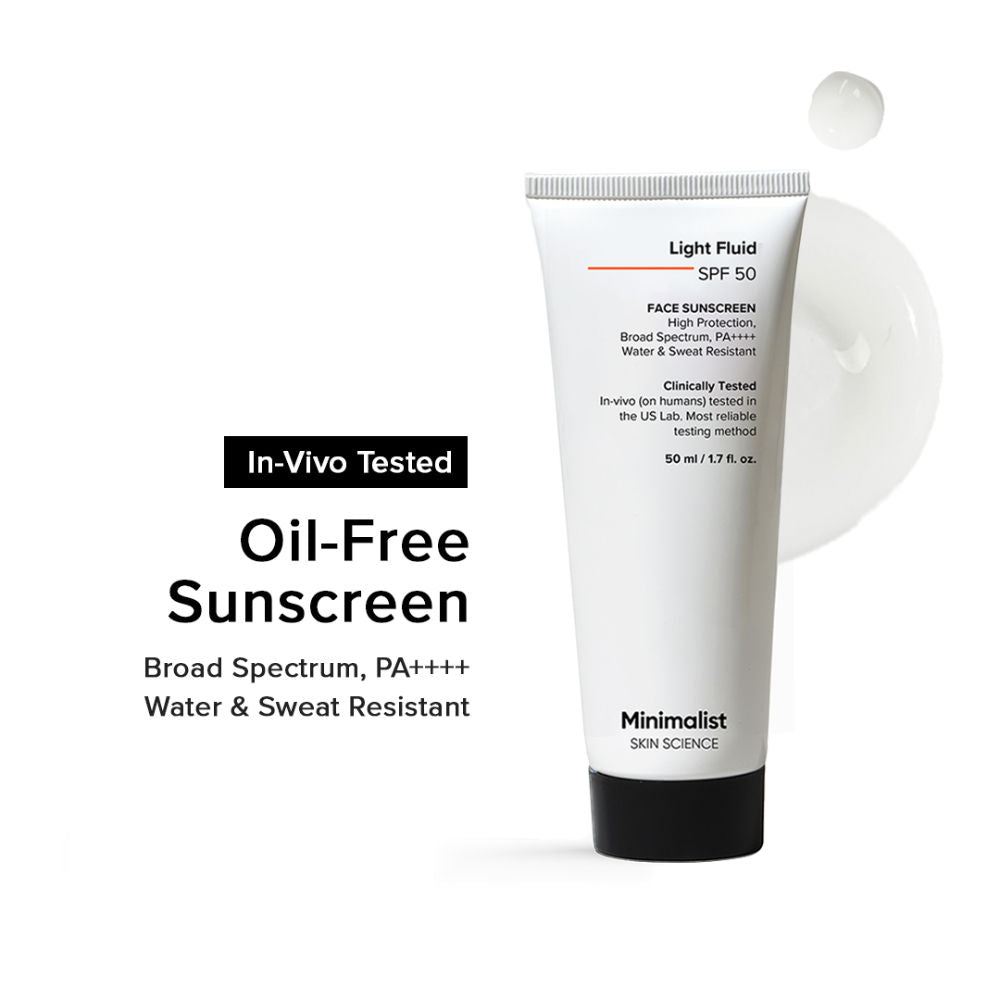 Minimalist Light Fluid SPF 50 Sunscreen - Broad Spectrum Face Protection (50ml)