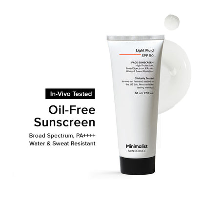 Minimalist Light Fluid SPF 50 Sunscreen - Broad Spectrum Face Protection (50ml)