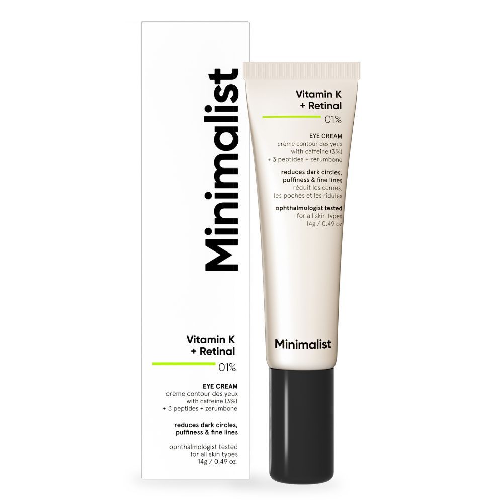 Minimalist Vitamin K + Retinal 01% Under Eye Cream - Dark Circles & Puffiness (14g)