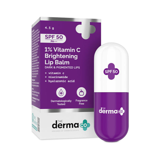 The Derma Co 1% Vitamin C Brightening Lip Balm (4.5g) - SPF, Pigmented & Dark Lips