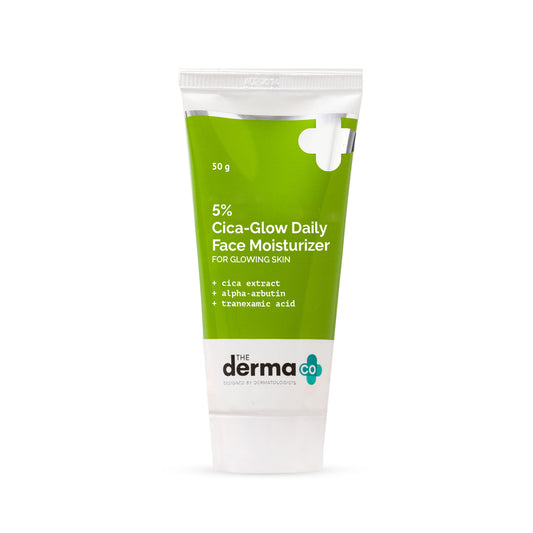 The Derma Co 5% Cica-glow Moisturizer (50gm) - Alpha Arbutin, Tranexamic Acid & Glowing Skin