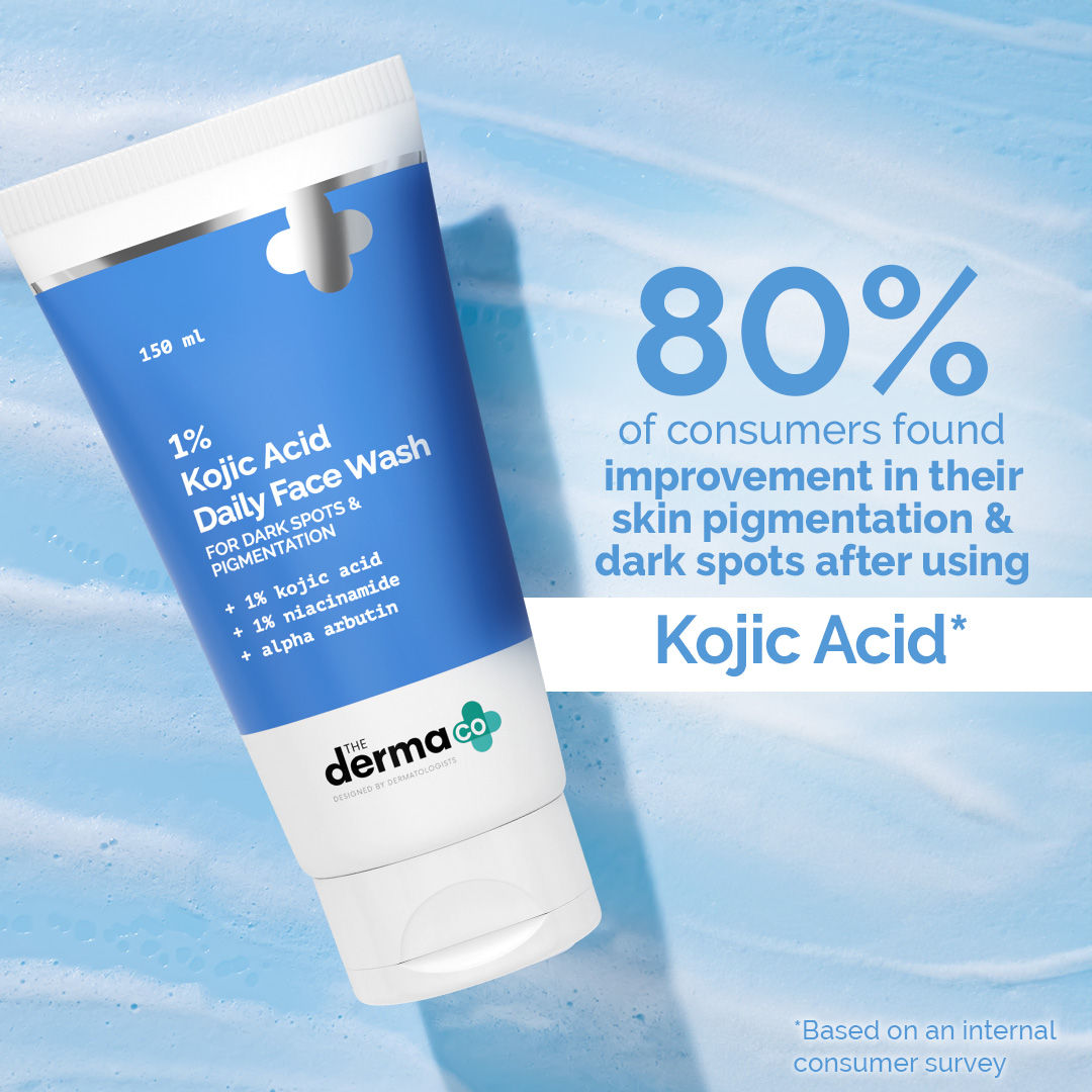 The Derma Co 1% Kojic Acid Face Wash (150ml) - Niacinamide, Dark Spots & Pigmentation