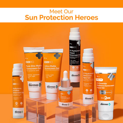 The Derma Co C-Cinamide Radiance Sunscreen Aqua Gel SPF 50 PA++++ (80g) - Brightening & UV Protection
