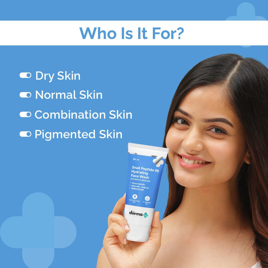 The Derma Co Snail Peptide 96 Hydrating Face Wash (80ml) - Gentle, Repairing & Anti-Aging Cleanse