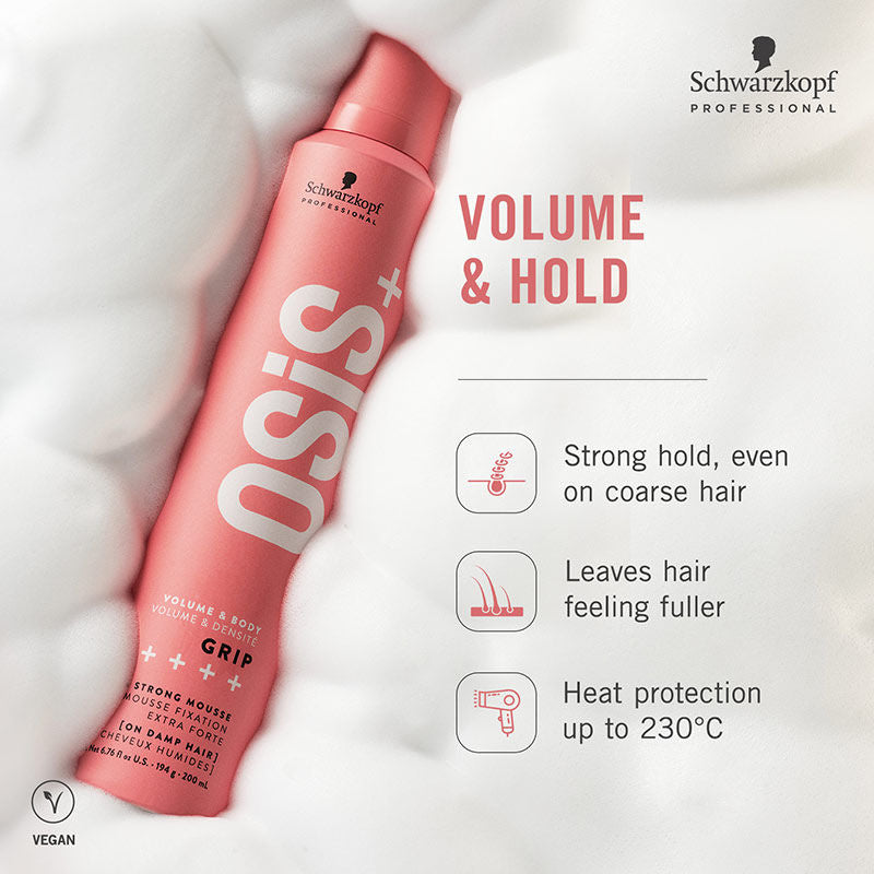 Schwarzkopf Professional OSiS+ Grip Extra Strong Hair Styling Mousse (200ml)