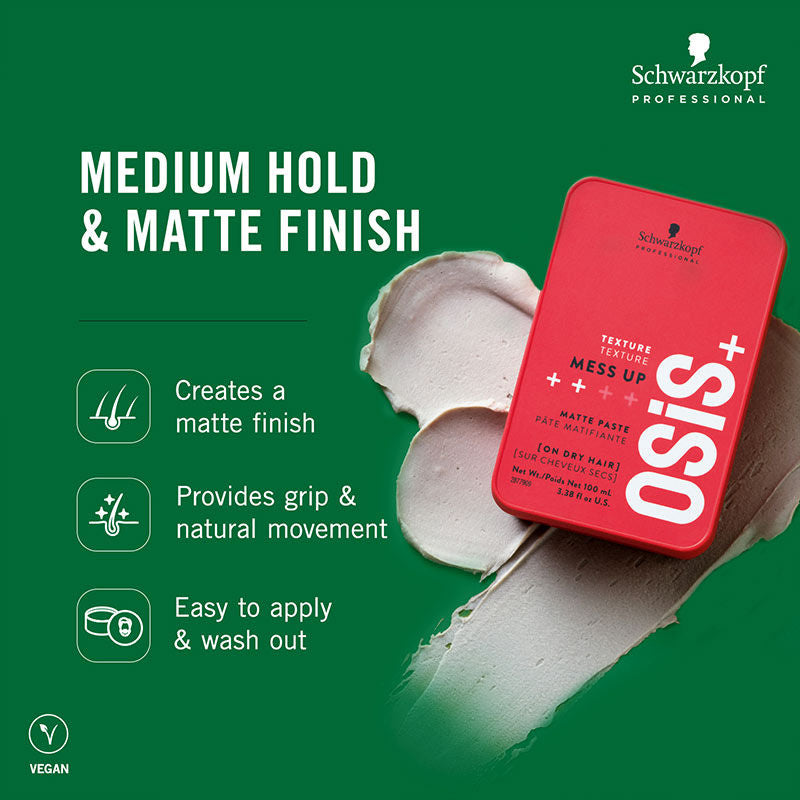 Schwarzkopf Professional OSiS+ Mess Up - Hair Styling Matte Paste (100ml)