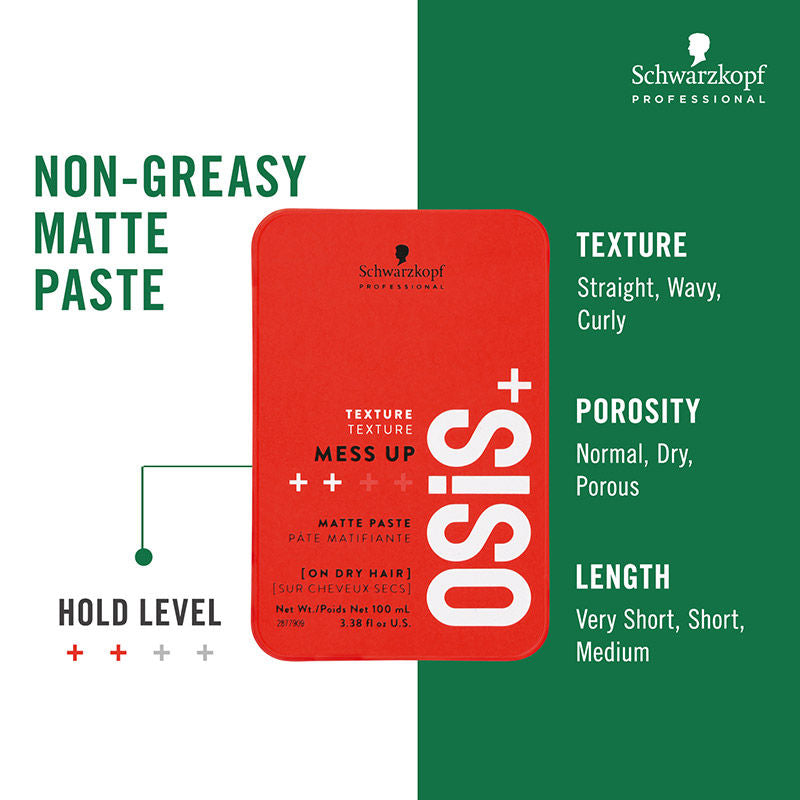 Schwarzkopf Professional OSiS+ Mess Up - Hair Styling Matte Paste (100ml)