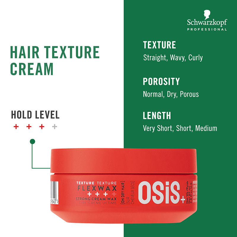 Schwarzkopf Professional OSiS+ Flexwax - Strong Hair Styling Cream Wax (85ml)