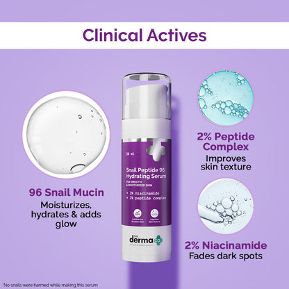 The Derma Co Snail Mucin Peptide 96 Hydrating Serum (30ml) - Niacinamide & Peptide
