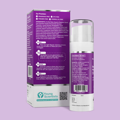 The Derma Co Snail Mucin Peptide 96 Hydrating Serum (30ml) - Niacinamide & Peptide