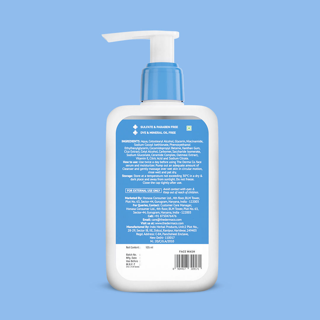 The Derma Co 2% Niacinamide Gentle Skin Cleanser (125ml) - Hydrating & Calming
