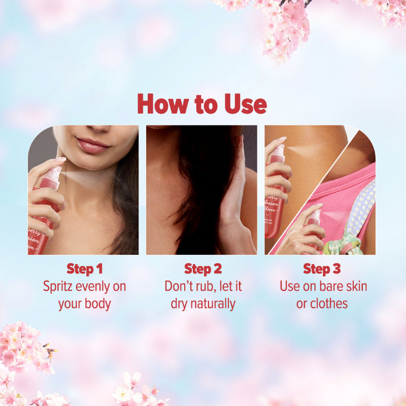 Aqualogica Refresh+ Cherry Blossom Bloom Perfume Body Mist (150ml)