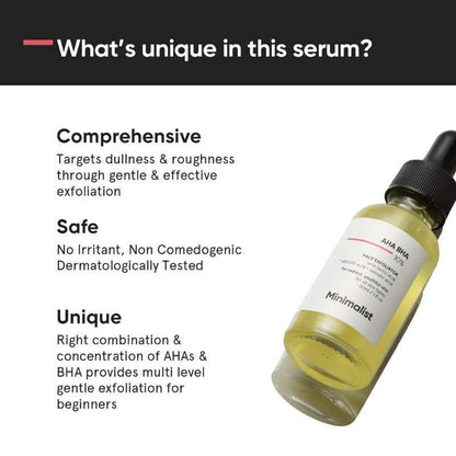 Minimalist 10% AHA BHA Exfoliator - Even Tone & Texture (30ml)