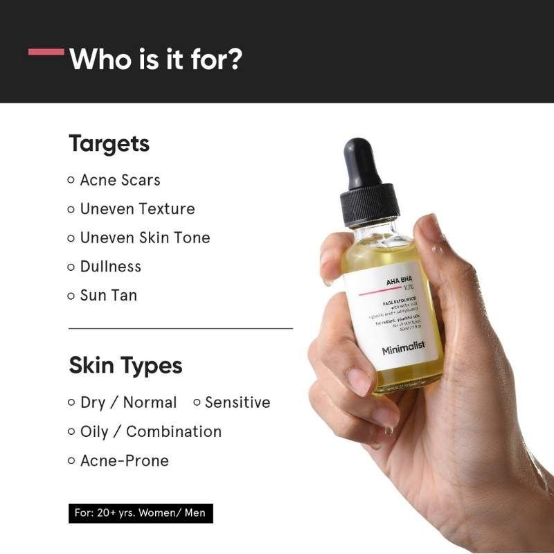 Minimalist 10% AHA BHA Exfoliator - Even Tone & Texture (30ml)