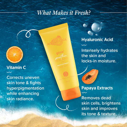 Aqualogica Glow+ Smoothie Face Wash - Papaya & Vitamin C (100ml)