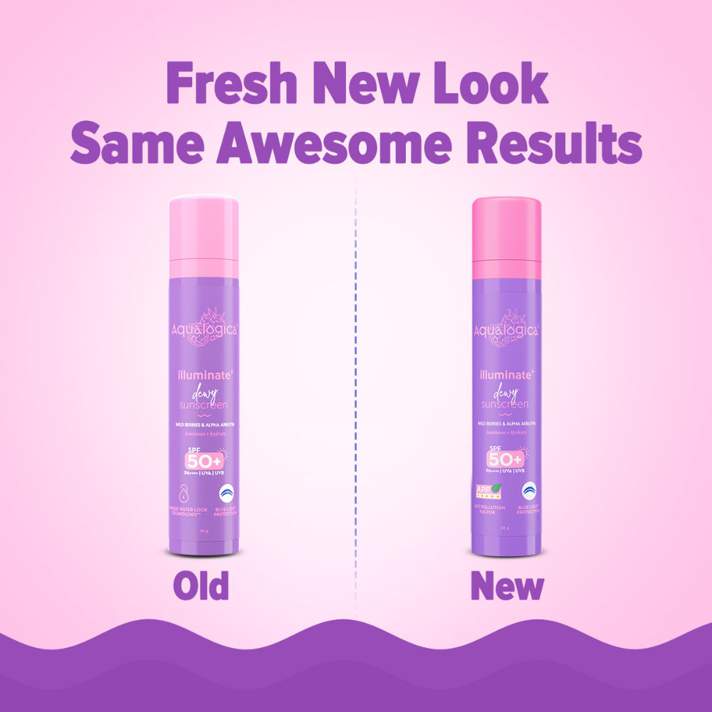 Aqualogica Illuminate+ Dewy Lightweight Sunscreen Gel SPF 50+ PA++++ - All Skin Types (50g)