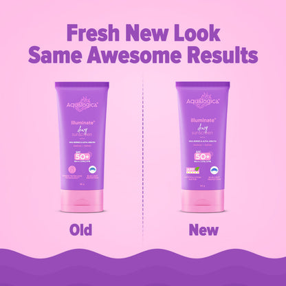 Aqualogica Illuminate+ Dewy Lightweight Sunscreen Gel SPF 50+ PA++++ - All Skin Types (80g)