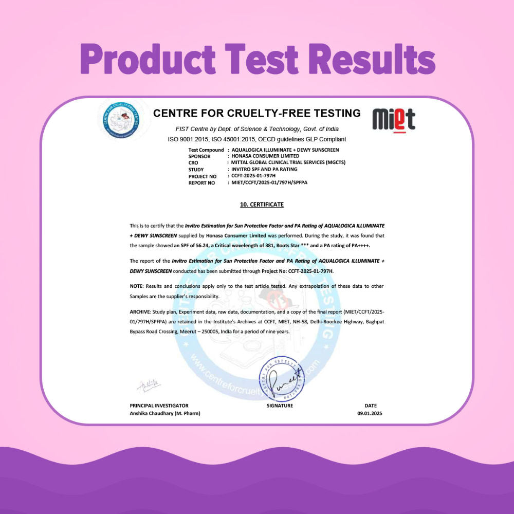 Aqualogica Illuminate+ Dewy Lightweight Sunscreen Gel SPF 50+ PA++++ - All Skin Types (80g)