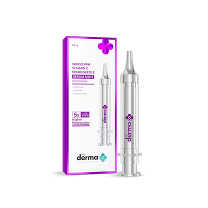 The Derma Co 50000 PPM Vitamin C Microneedle Face Serum Shot for Bright & Glowing Skin (10g)
