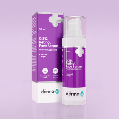 The Derma Co 0.3% Retinol Face Serum (30ml) - Anti-Aging, Spotless & Clear Skin